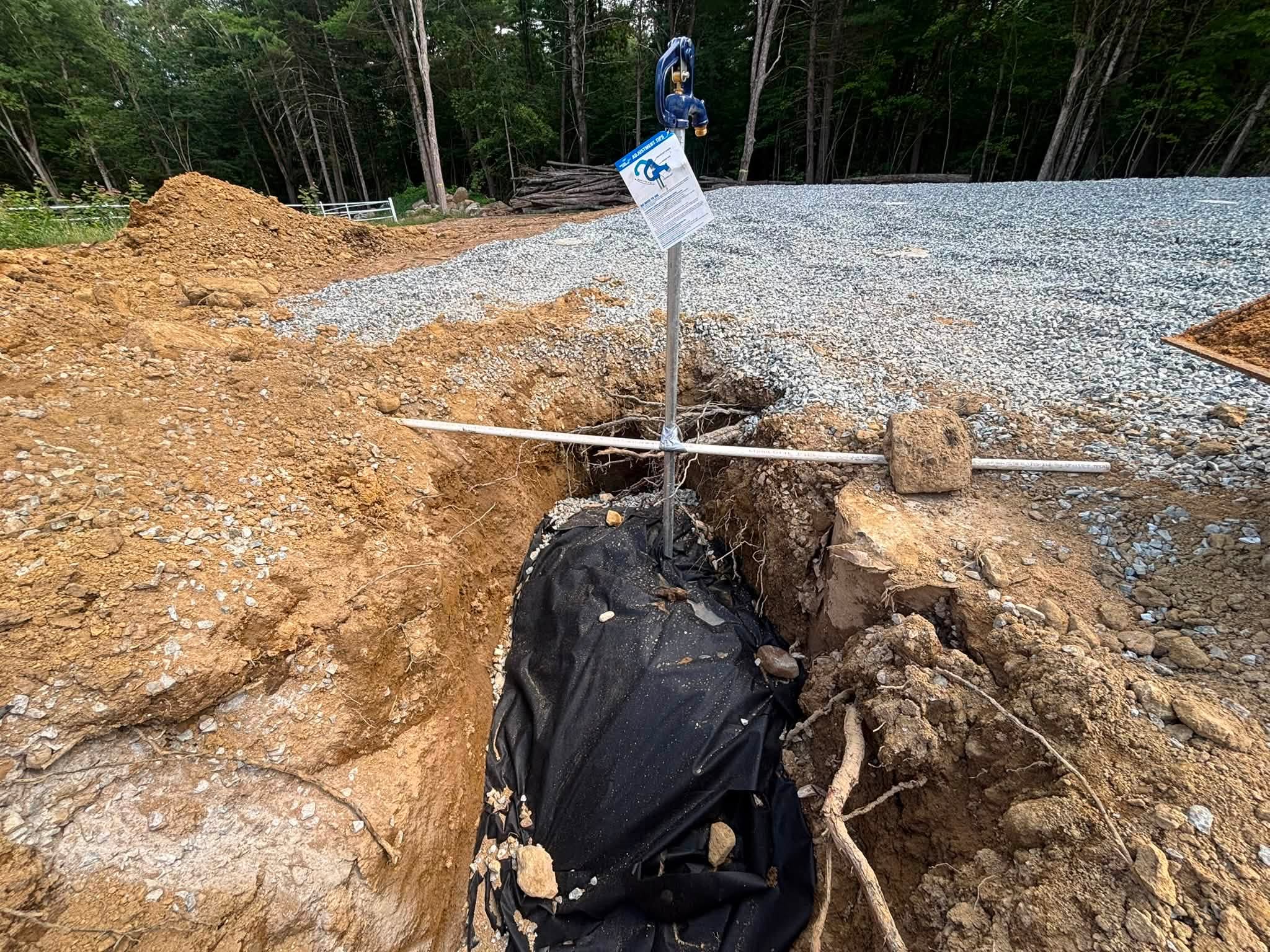 New yard hydrant installed at future barn location — Brimfield, MA